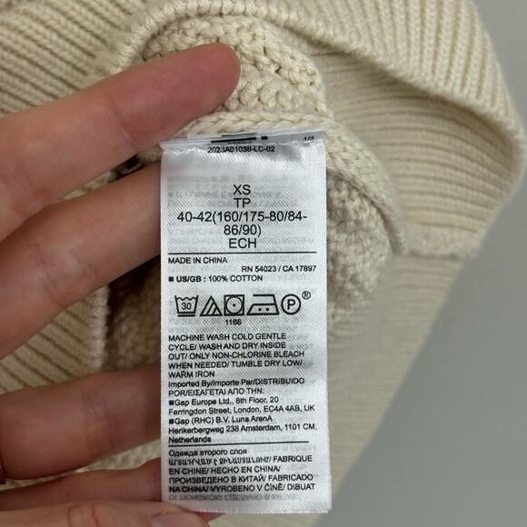 Banana Republic Kina Cotton Sailor Sweater in Transition Cream - Size XS - Picture 7 of 8